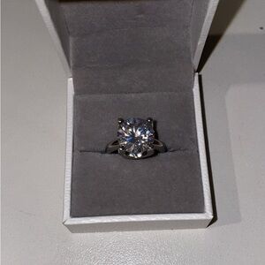 5 carat zirconia diamond pt950 Silver Ring engagement ring